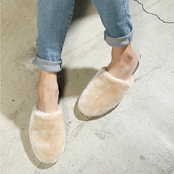 FUR SLIPPER BLACK